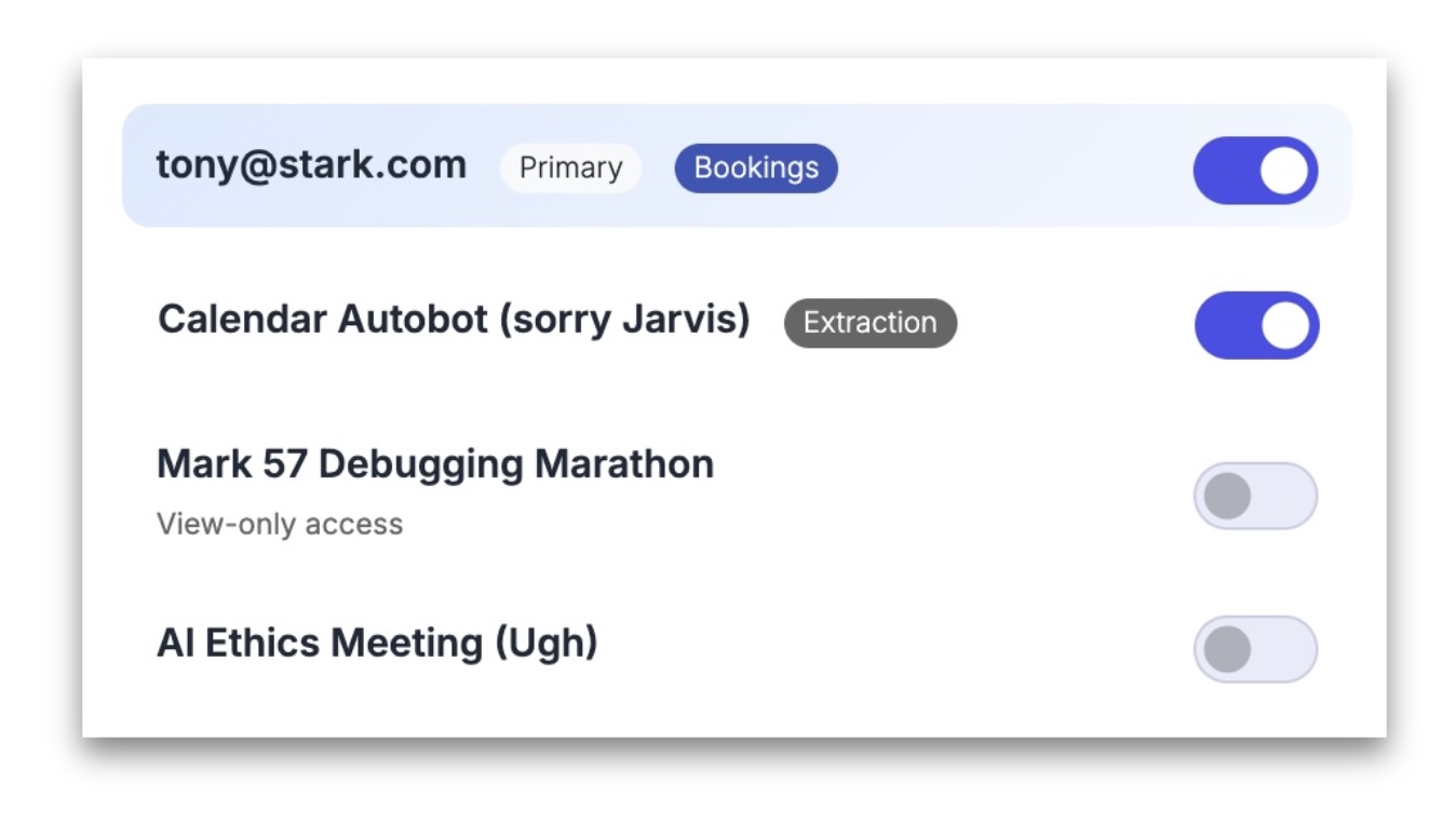 Calendar view highlighting conflict detection across schedules